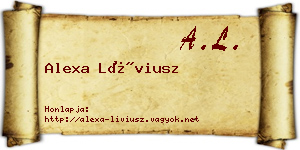 Alexa Líviusz névjegykártya