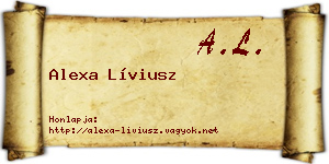 Alexa Líviusz névjegykártya