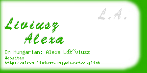 liviusz alexa business card
